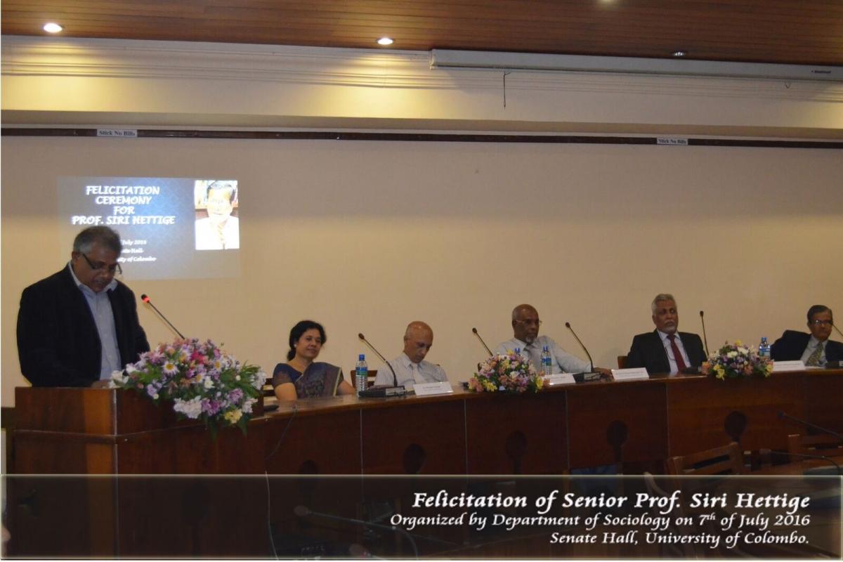 Felicitation Ceremony for Senior Professor S. T. Hettige