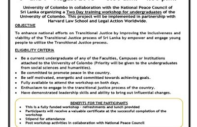 Workshop on Transitional Justice