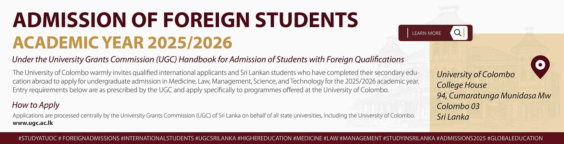 Admission of Foreign Students - Academic Year 2025/2026