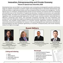 Colombo Business Journal (CBJ) Special Issue- Call for papers