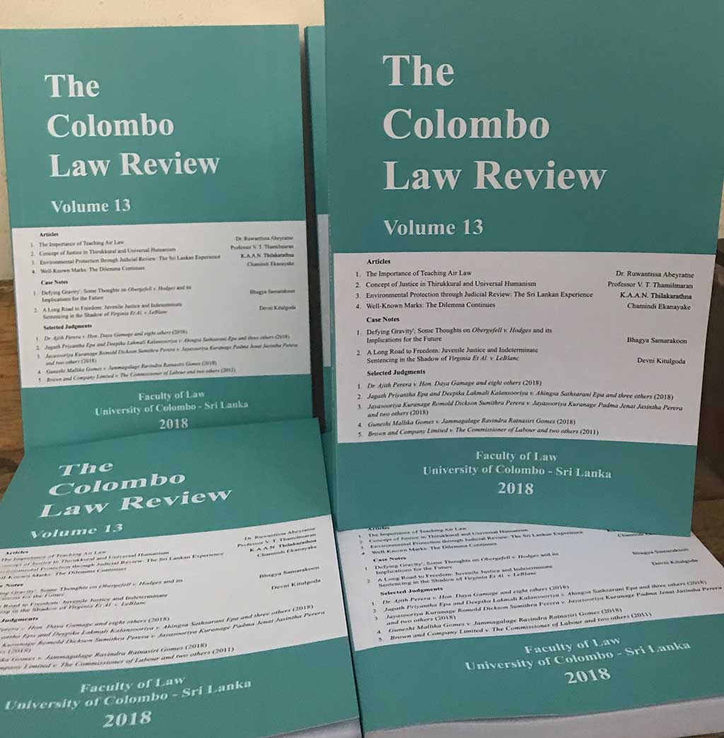 Launch of the Colombo Law Review 2018