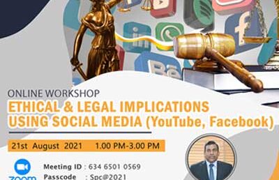 Online Workshop on Ethical and Legal Implications Using Social Media (YouTube, Facebook)