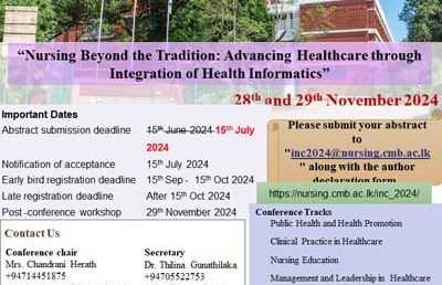 3rd International Nursing Conference – 2024 (INC 2024)