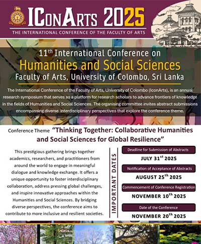 11th International Conference on Humanities and Social Sciences, Faculty of Arts