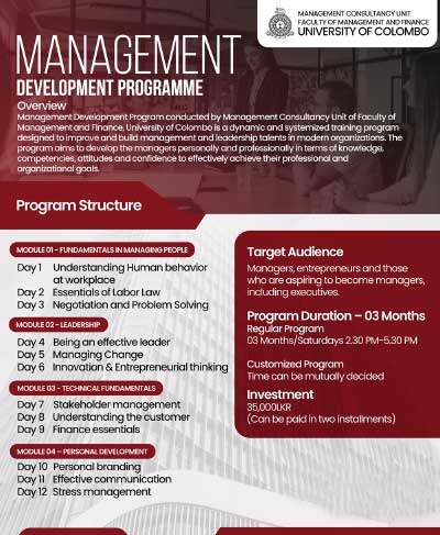 Management Development Programme -Faculty of Management & Finance
