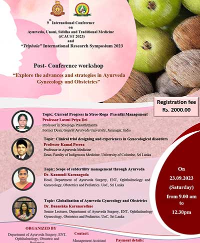 Post Conference Workshop – “Explore the Advances and Strategies in Ayurveda Gynecology and Obstetrics”
