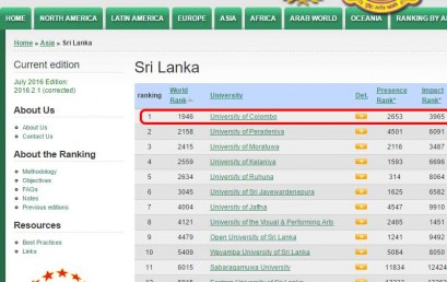 World University Web Ranking – July 2016