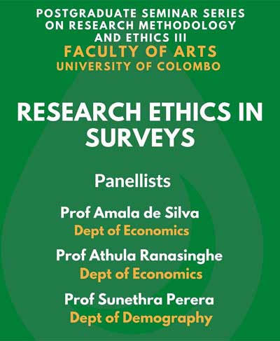 Research Ethics in Surveys, Postgraduate Seminar 3 – Faculty of Arts