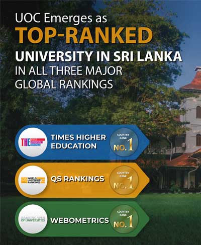 UOC Emerges as Top-Ranked University in Sri Lanka in All Three Major Global Rankings