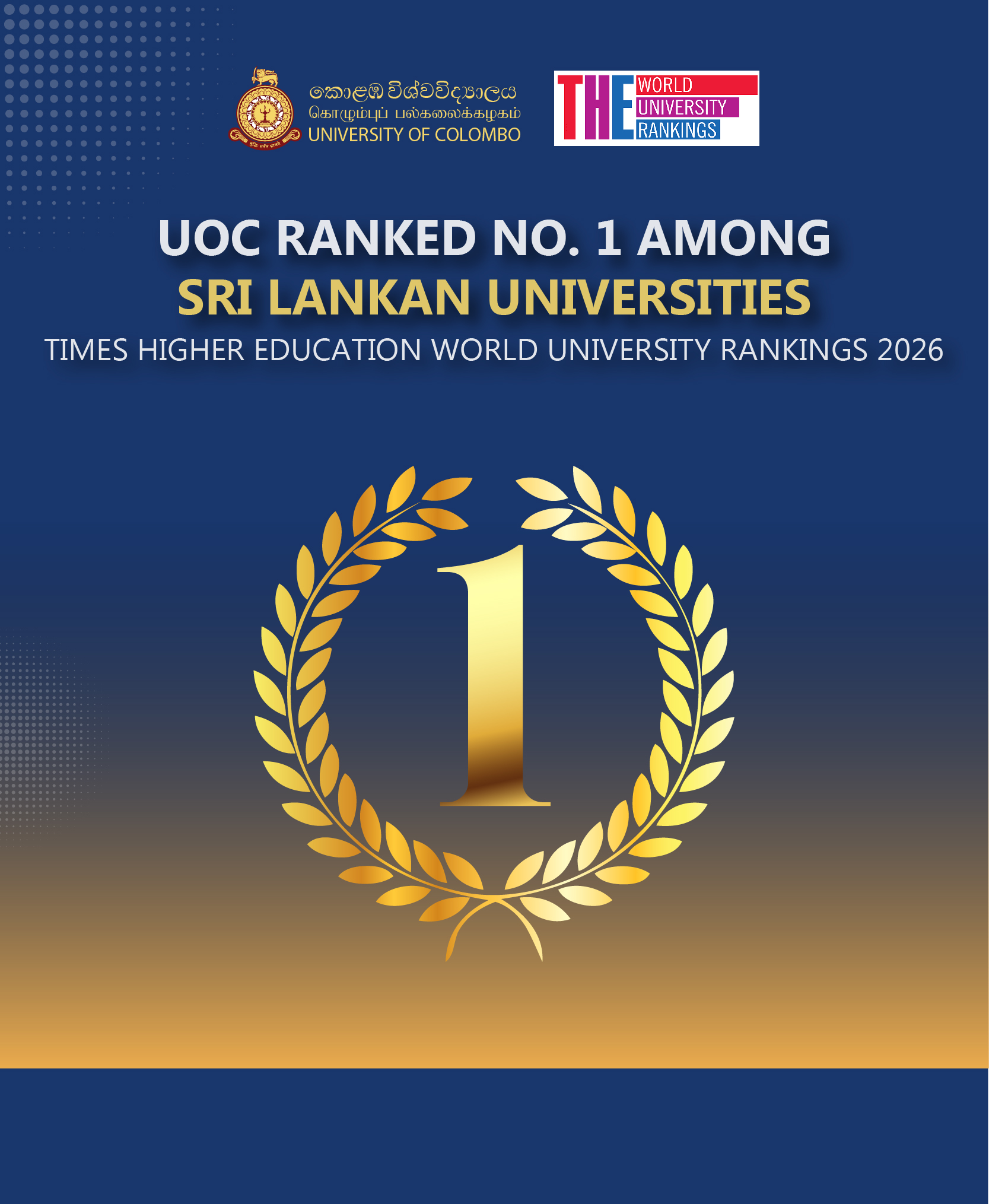 UoC Ranked No. 1 Among Sri Lankan Universities: Times Higher Education World University Rankings 2026